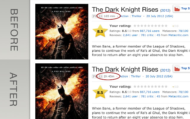 IMDb Runtime  from Chrome web store to be run with OffiDocs Chromium online