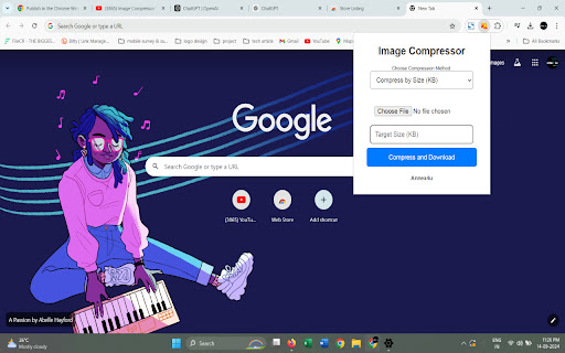 ImgCompressor  from Chrome web store to be run with OffiDocs Chromium online