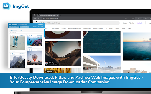 ImgGet Image Downloader  from Chrome web store to be run with OffiDocs Chromium online