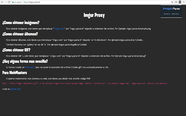 Imgur Parser  from Chrome web store to be run with OffiDocs Chromium online
