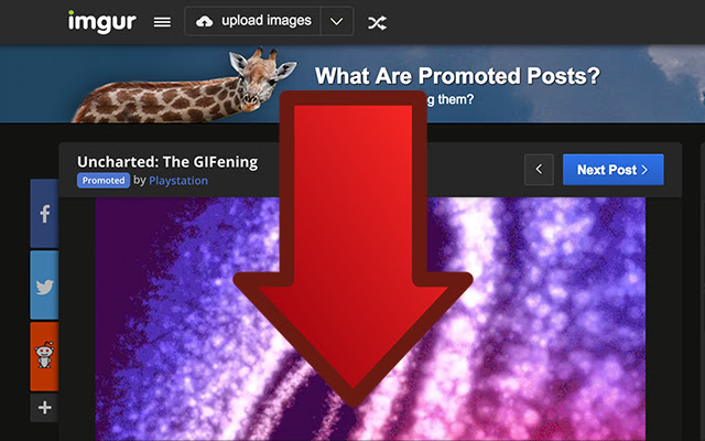 Imgur Promoted Skipper  from Chrome web store to be run with OffiDocs Chromium online