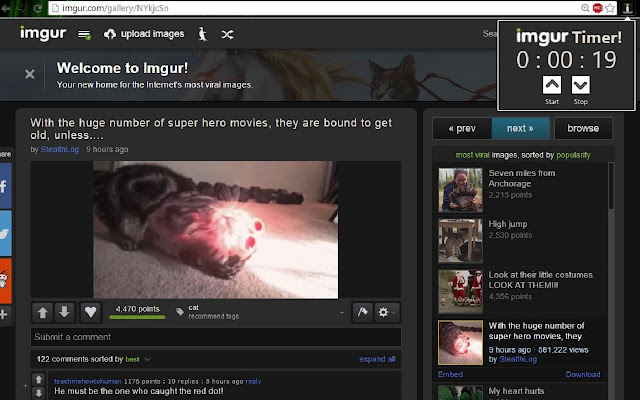 imgur Timer  from Chrome web store to be run with OffiDocs Chromium online