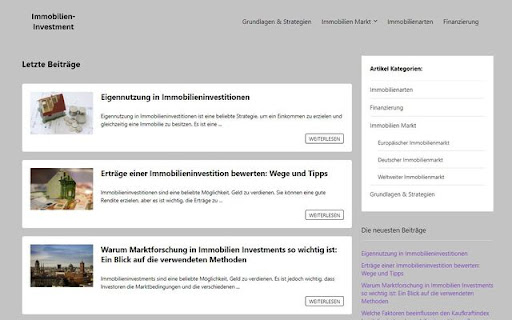 Immobilien Investment Frontpage Background  from Chrome web store to be run with OffiDocs Chromium online