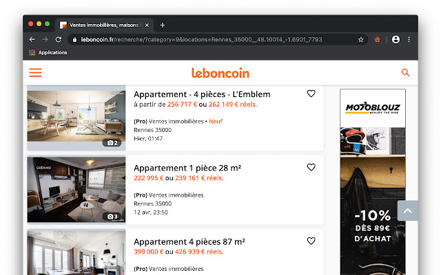 Immo Réel  from Chrome web store to be run with OffiDocs Chromium online