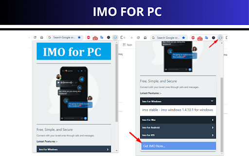 IMO For PC Download IMO on your Windows, Mac, ios  from Chrome web store to be run with OffiDocs Chromium online