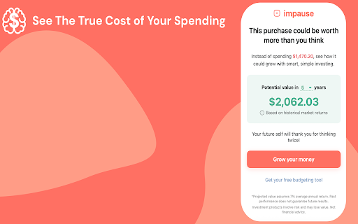 impause: Turn Impulse Buys into Investments  from Chrome web store to be run with OffiDocs Chromium online