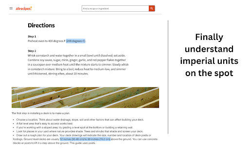 Imperial to Metric  from Chrome web store to be run with OffiDocs Chromium online