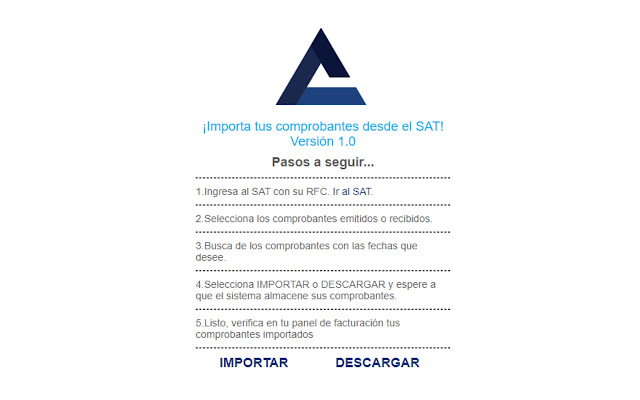 Importa o descarga tus CFDI del SAT  from Chrome web store to be run with OffiDocs Chromium online