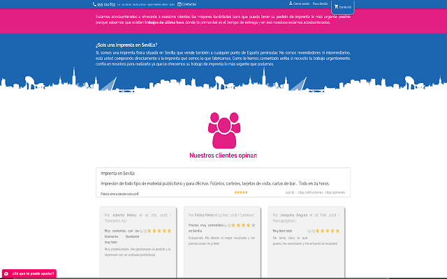 Imprenta en Sevilla, entra y compra  from Chrome web store to be run with OffiDocs Chromium online