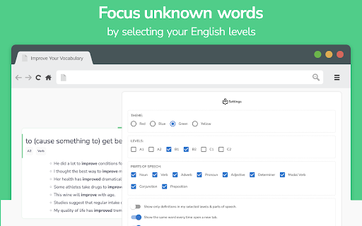 Improve Your English Vocabulary  from Chrome web store to be run with OffiDocs Chromium online
