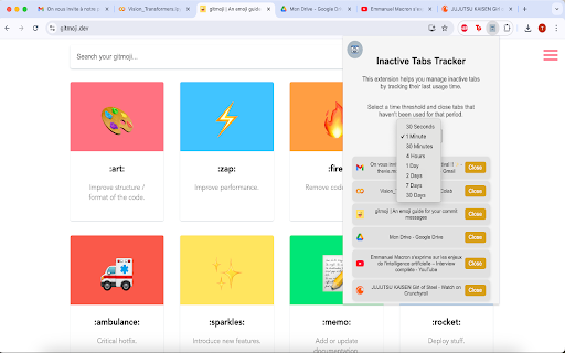 Inactive Tab Tracker  from Chrome web store to be run with OffiDocs Chromium online