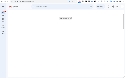 inbox hide for gmail  from Chrome web store to be run with OffiDocs Chromium online