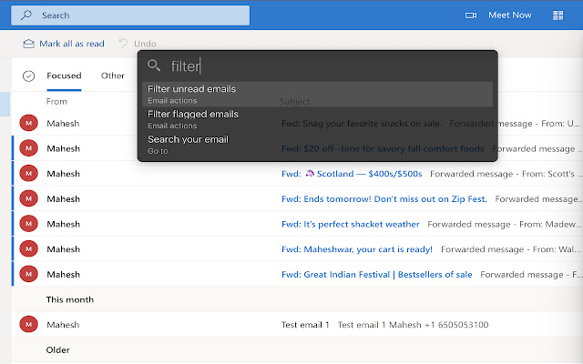 Inbox Spotlight pour Outlook 365 de la boutique en ligne Chrome à exécuter avec OffiDocs Chromium en ligne