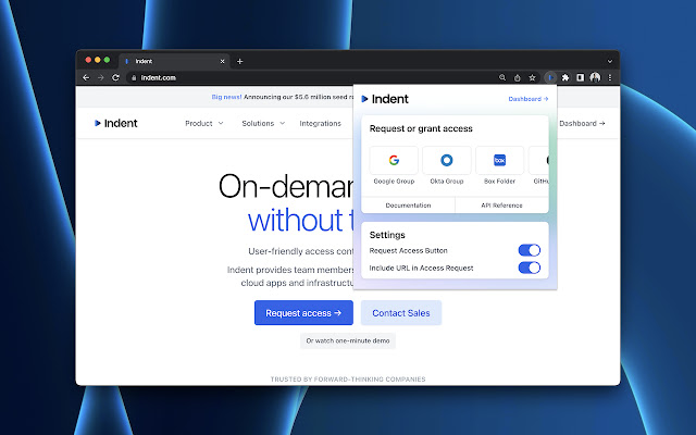 Indent Extension  from Chrome web store to be run with OffiDocs Chromium online