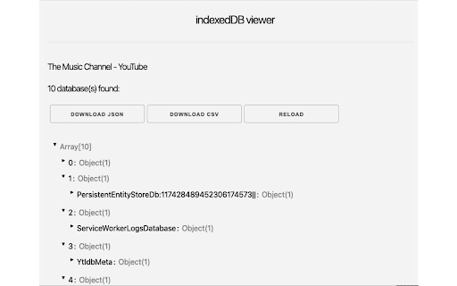 indexedDB viewer  from Chrome web store to be run with OffiDocs Chromium online