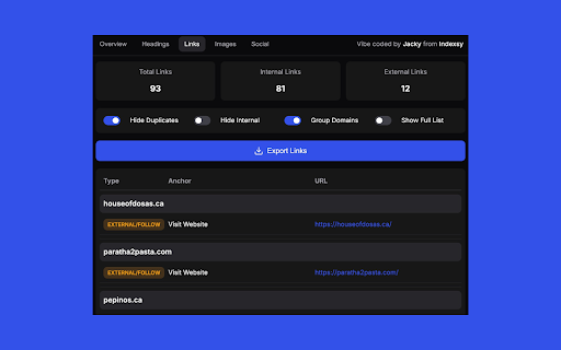 Indexsy Simple SEO Extension  from Chrome web store to be run with OffiDocs Chromium online