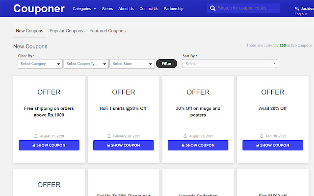 Indian Coupon Codes  from Chrome web store to be run with OffiDocs Chromium online