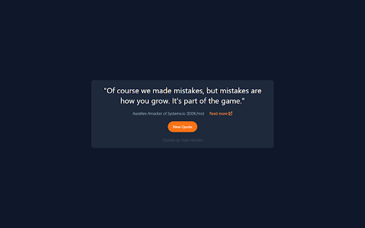 Indie Hackers Quotes  from Chrome web store to be run with OffiDocs Chromium online