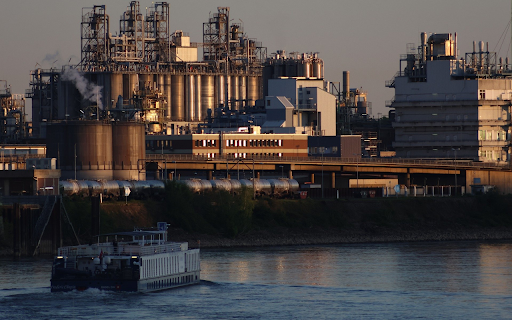 Industrial Riverfront at Dusk  from Chrome web store to be run with OffiDocs Chromium online