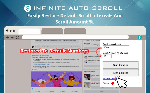 Infinite Auto Scroll  from Chrome web store to be run with OffiDocs Chromium online