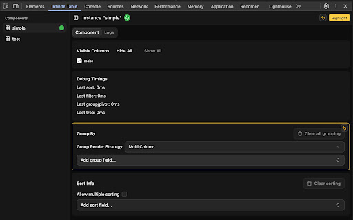 Infinite Table DevTools Extension  from Chrome web store to be run with OffiDocs Chromium online