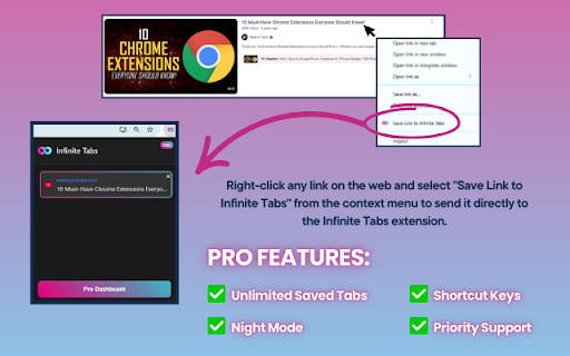 Infinite Tabs: Unlimited Tab Manager  from Chrome web store to be run with OffiDocs Chromium online