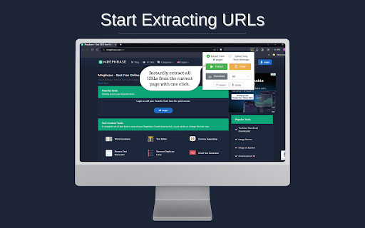 Infinity URL Scout  from Chrome web store to be run with OffiDocs Chromium online