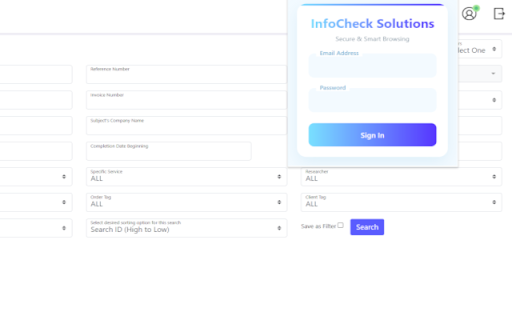 InfoCheck Solutions  from Chrome web store to be run with OffiDocs Chromium online
