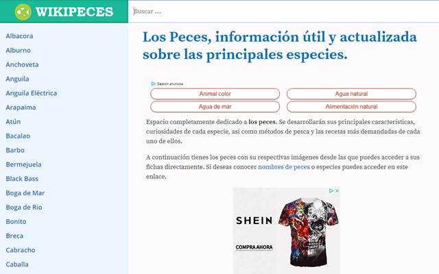 Información Sobre los Peces  from Chrome web store to be run with OffiDocs Chromium online