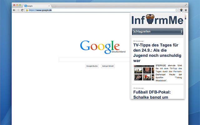 InformMe  from Chrome web store to be run with OffiDocs Chromium online