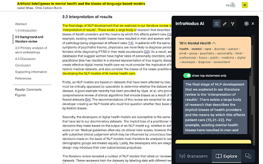 InfraNodus: AI Graph Insights for YouTube, ChatGPT, Google Search  from Chrome web store to be run with OffiDocs Chromium online