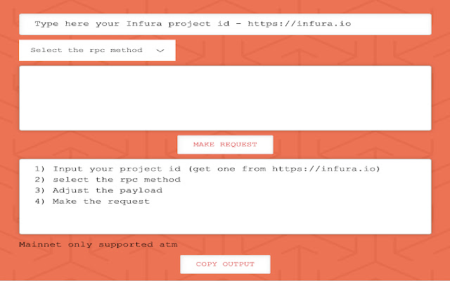Infura RPC Client  from Chrome web store to be run with OffiDocs Chromium online