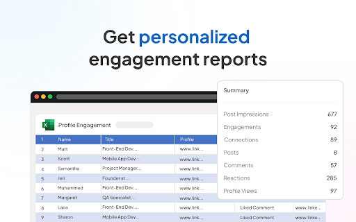 Ingage: LinkedIn Analytics Connector  from Chrome web store to be run with OffiDocs Chromium online