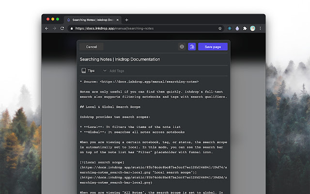 Inkdrop Web Clipper  from Chrome web store to be run with OffiDocs Chromium online