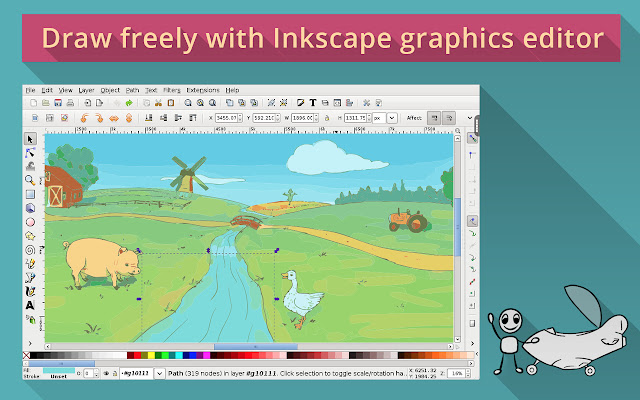 Inkscape در rollApp از فروشگاه وب Chrome برای اجرای آنلاین با OffiDocs Chromium