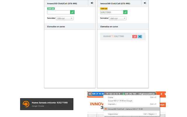 Innova360 Click2Call  from Chrome web store to be run with OffiDocs Chromium online