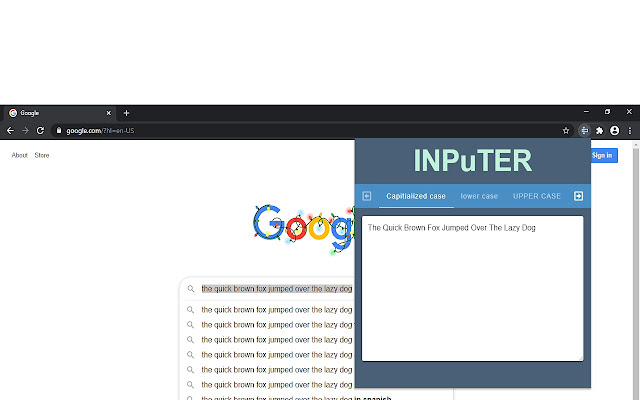 Inputer  from Chrome web store to be run with OffiDocs Chromium online