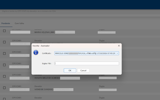 Inscrita Assinador  from Chrome web store to be run with OffiDocs Chromium online