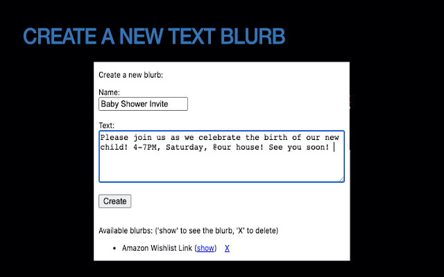 Insérez Blurb depuis la boutique en ligne Chrome pour être exécuté avec OffiDocs Chromium en ligne