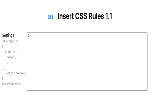 Insert CSS Rules  from Chrome web store to be run with OffiDocs Chromium online