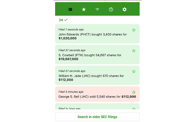 Insider Trading Alerts  from Chrome web store to be run with OffiDocs Chromium online