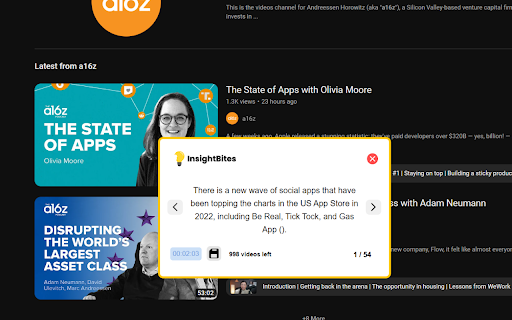 InsightBites  from Chrome web store to be run with OffiDocs Chromium online