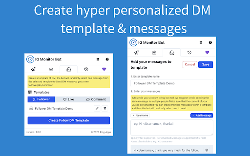 InsMonitorBot Auto reply Bot  from Chrome web store to be run with OffiDocs Chromium online