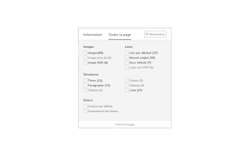 InspecteurA11y  from Chrome web store to be run with OffiDocs Chromium online