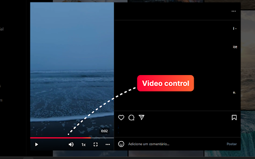 InsPlayer Video Controls for Instagram  from Chrome web store to be run with OffiDocs Chromium online