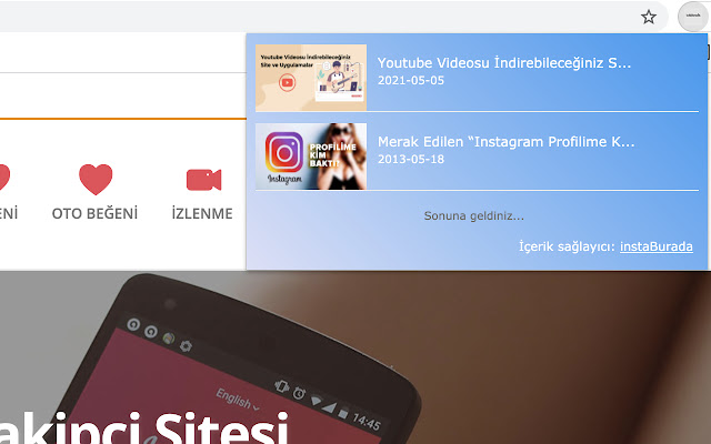 instaBurada  from Chrome web store to be run with OffiDocs Chromium online