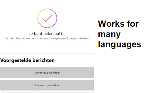 InstaClean Sponsored  suggested post cleaner for Instagram Multilingual  from Chrome web store to be run with OffiDocs Chromium online