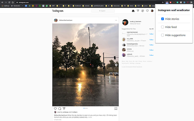 Insta Feed Eradicator  from Chrome web store to be run with OffiDocs Chromium online