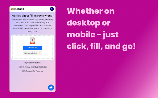 Instafill.ai | AI form filler  from Chrome web store to be run with OffiDocs Chromium online