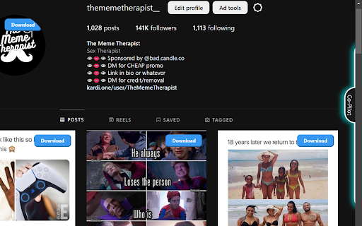 Instagram Copilot  from Chrome web store to be run with OffiDocs Chromium online